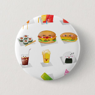 kawaii fast food 6 cm round badge