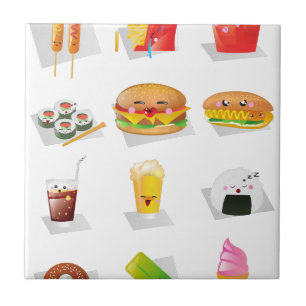 kawaii fast food tile