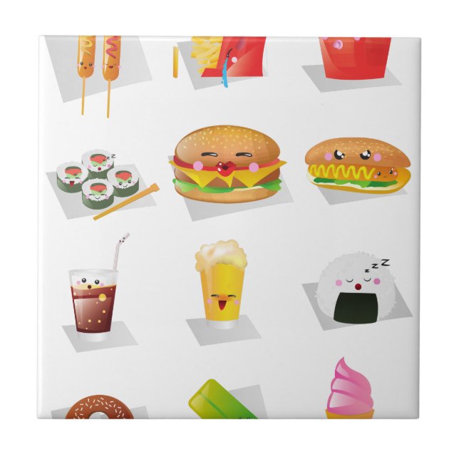 kawaii fast food tile (Front)