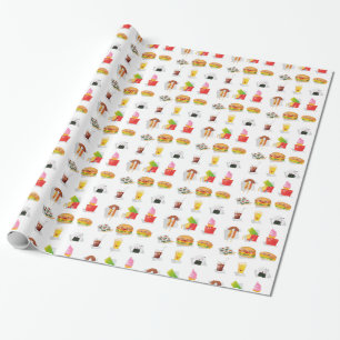kawaii fast food wrapping paper