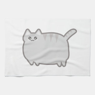 Kawaii Fat Cat Tea Towel