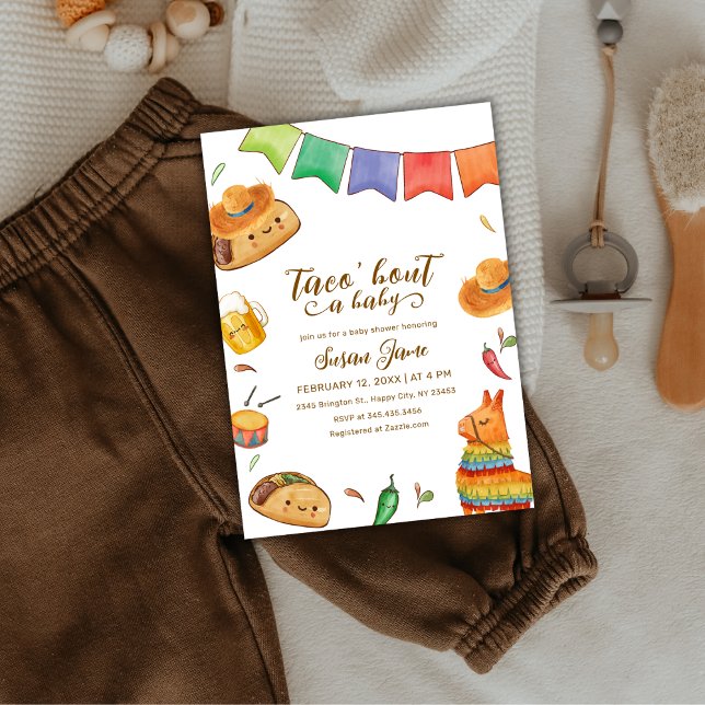 Kawaii Fiesta Taco 'Bout A Baby Shower  Invitation (Kawaii Fiesta Taco 'Bout A Baby Shower Invitation)