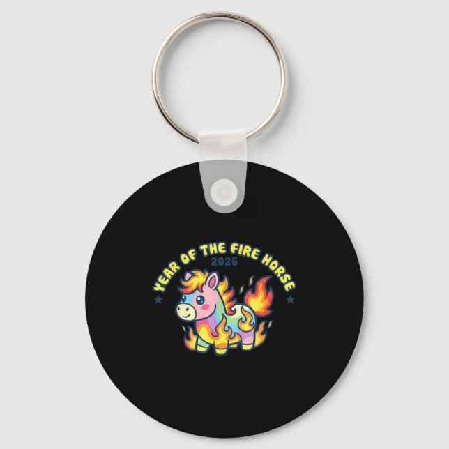 Kawaii Fire Horse Shirt - Year Of The Fire Horse 2 Key Ring (Front)