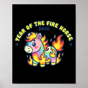 Kawaii Fire Horse Shirt - Year Of The Fire Horse 2 Poster