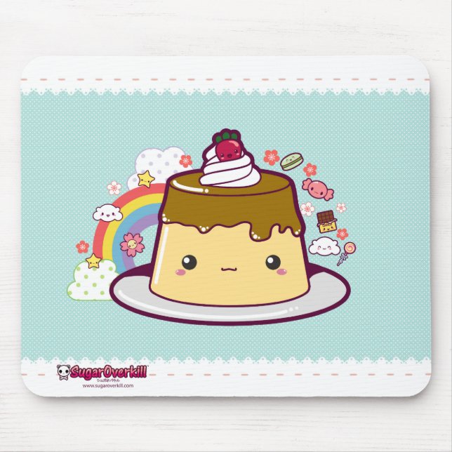 Kawaii Flan Mouse Mat (Front)
