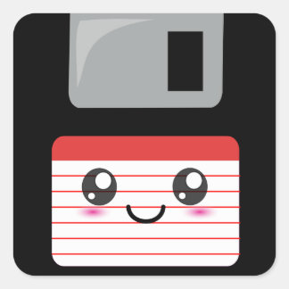 Kawaii Floppy Disc Square Sticker