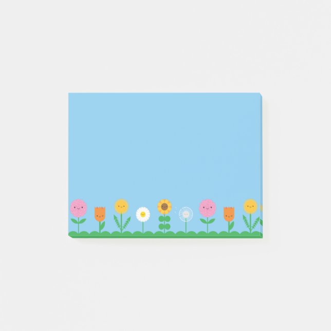 Kawaii Flower Field Post-it Notes (Front)