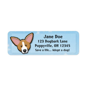 Kawaii Fluffy Corgi Address Labels