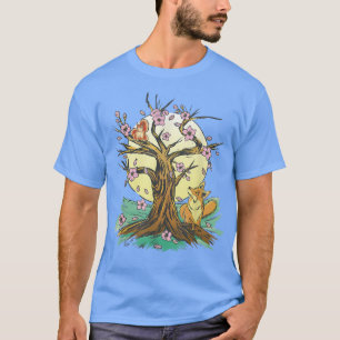 Kawaii fo with Sakura and cherry blossom tree and T-Shirt