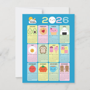 Kawaii Food 2026 Calendar Postcard