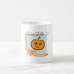 kawaii food- cute Pumpkin, orange, turquoise Coffee Mug