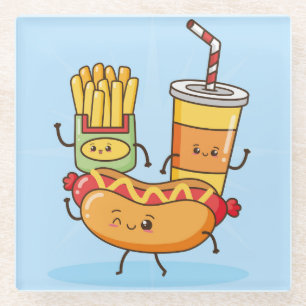 Kawaii Food Glass Coaster