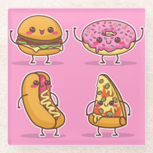 Kawaii Food Glass Coaster