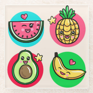 Kawaii Food Glass Coaster