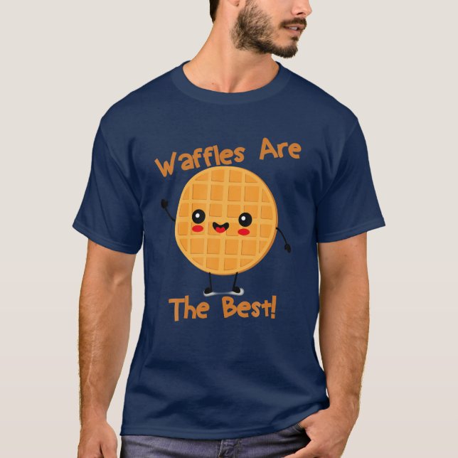 Kawaii Food Waffles Are The Best Funny Breakfast L T-Shirt (Front)