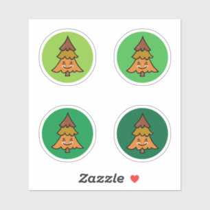 Kawaii Forest Tree Stickers Autumn Colors