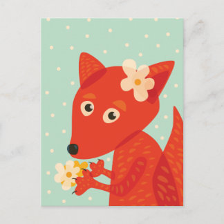Kawaii Fox Cute Animal Postcard