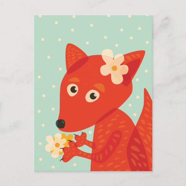 Kawaii Fox Cute Animal Postcard (Front)