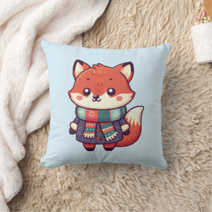 Kawaii Fox for the Winter Season Cushion