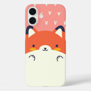 Kawaii Fox & Hearts Pastel Phone Case