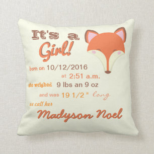 Kawaii Fox - It's a Girl! Cushion