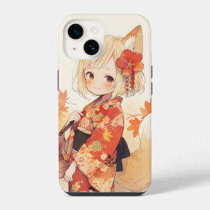 Kawaii Fox With Kimono iPhone 14 Case