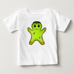 Kawaii Frankenstein Gingerbread Man Halloween Baby T-Shirt