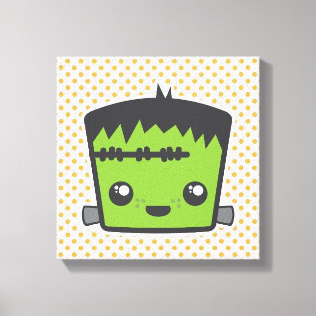 Kawaii Frankenstein Wrapped Canvas (Front)