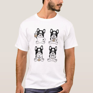 Kawaii French Bulldog Bubble Tea Frenchie Dog Drin T-Shirt