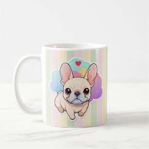 Kawaii French Bulldog Pastel Clouds Coffee Mug