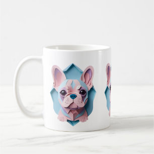 Kawaii French Bulldog Pastel Paper Cutting Art Coffee Mug