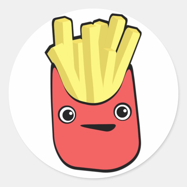 Kawaii French Fry Classic Round Sticker (Front)