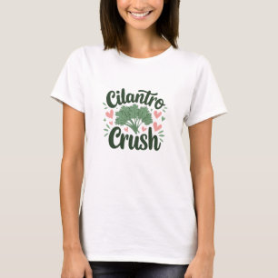 Kawaii Freshness: Cute Cilantro Art T-Shirt