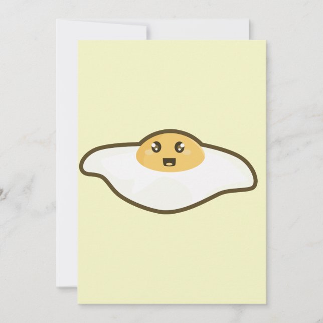 Kawaii Fried egg Invitation (Front)