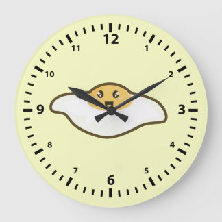 Kawaii Fried egg Large Clock