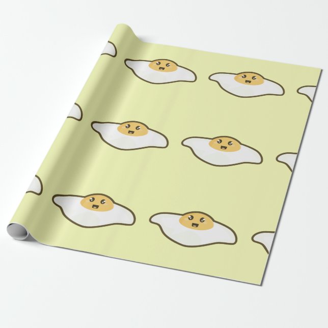 Kawaii Fried egg Wrapping Paper (Unrolled)