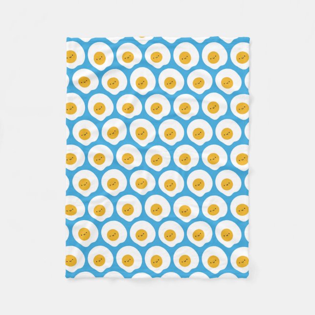 Kawaii Fried Eggs Fleece Blanket (Front)