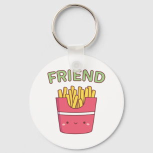 Kawaii Friend Fries Doodle Matching Best Friend Key Ring