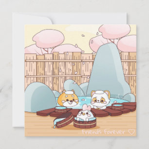 Kawaii friends holiday card