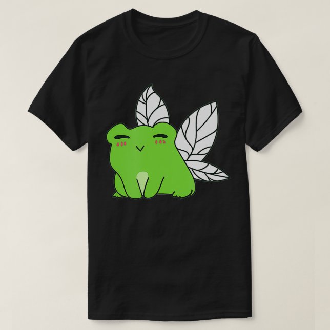 Kawaii Frog as Fairy Fairycore Japan Aesthetic T-Shirt (Design Front)