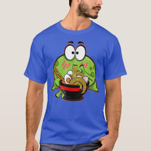 Kawaii Frog Eating In Ramen Bowl Cute Cartoon Anim T-Shirt
