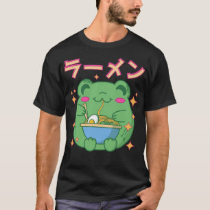 Kawaii Frog Eating Ramen Japanese Food T-Shirt
