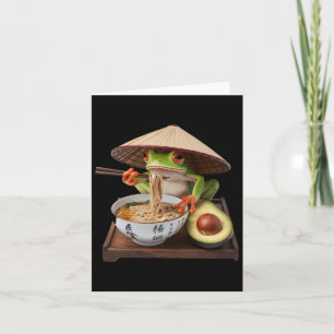 Kawaii Frog Eating Ramen Japanese Noodles  Card