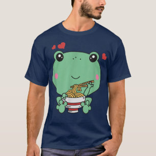 Kawaii Frog Eating Ramen Noodles Japanese Food Ani T-Shirt