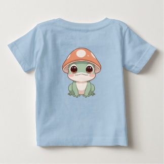 Kawaii Frog in Mushroom Hat Baby T-Shirt