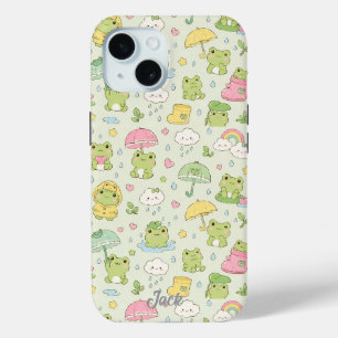Kawaii Frog Rainy Day Pattern Phone Case