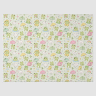 Kawaii Frog Rainy Day Pattern Wrapping Paper