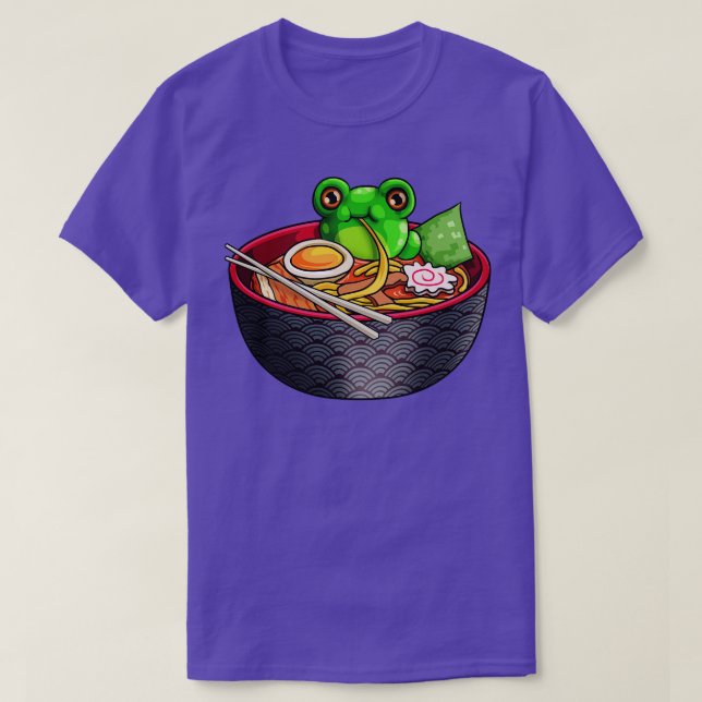Kawaii Frog Ramen Cute Noodle  Otaku for Frogs Lov T-Shirt (Design Front)