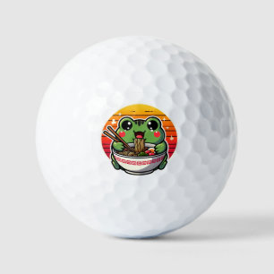 Kawaii Frog Slurping Ramen Noodles Colorful Anime  Golf Balls