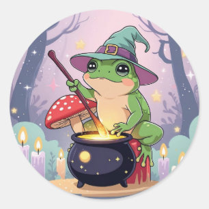 Kawaii Frog Witch Sticker – Cute Potion Frog Cotta